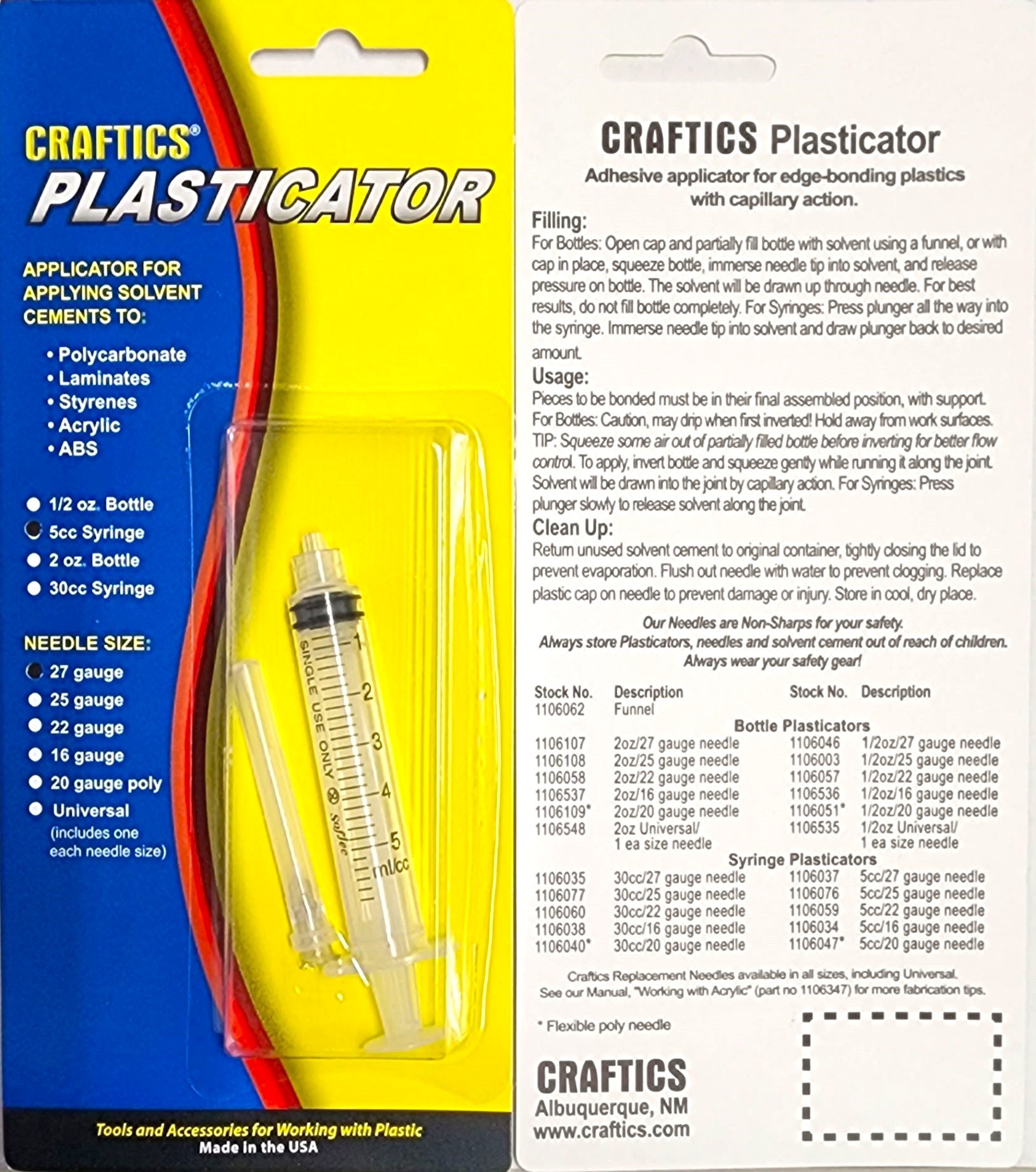 5CC Syringe Plasticator with 27-gauge metal needle