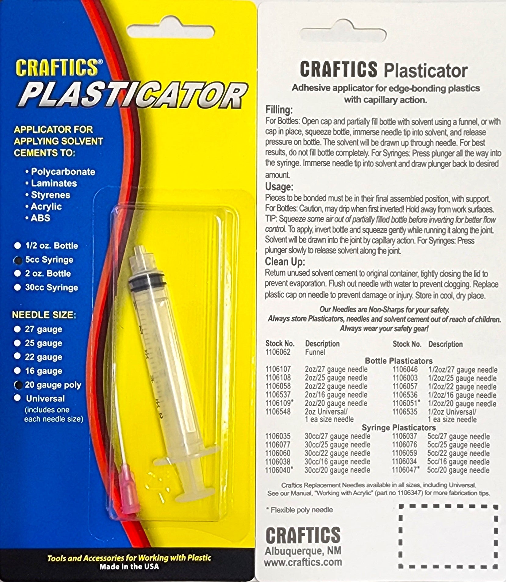 5CC Syringe Plasticator with 20-gauge flexible Poly needle