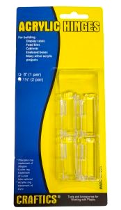Craftics Clear Plasti-Hinge 1-3/4"H X 1-1/2"W 2 Pair Pack