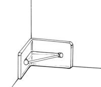 Corner Brace-Clear Acrylic. 3/4"h x 1-1/4"w x 1-1/4"L
