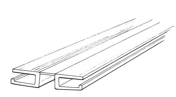 3/16" Clear All PVC Living Hinge with Bottom Groove - 6FT