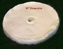 Large Buffing Wheel-Loose Cotton 10" diameter / 40ply with a 1-1/4" arbor hole