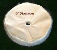 Large Buffing Wheel-Loose Cotton 6" diameter / 40ply with a 5/8" arbor hole