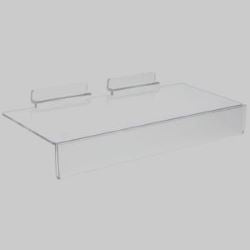 Injection Molded 4" X 8" Slatwall Shelf with 1-1/8" Sign Channel