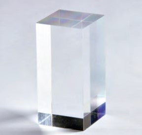 Clear Acrylic Diamond-Edge Finished Block 2" x 2" x 4"