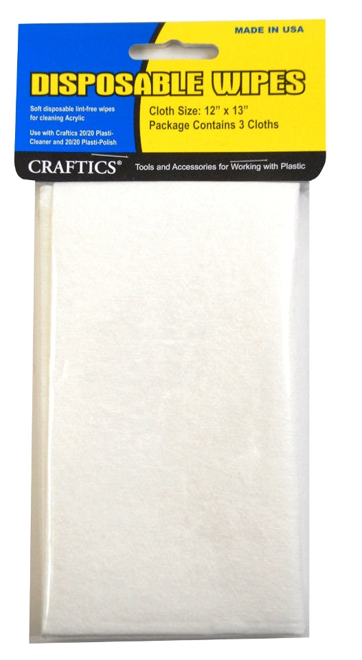 Disposable Wipes-3 pack Disposable 12" x13" lint-free wipes