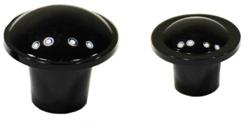 Craftics Large Knob-Black Acrylic. 1-1/4" Top diam. x 5/8" base x 1-1/8" h
