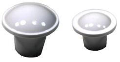 Craftics Large Knob-White Acrylic. 1-1/4" Top diam. x 5/8" base x 1-1/8" h