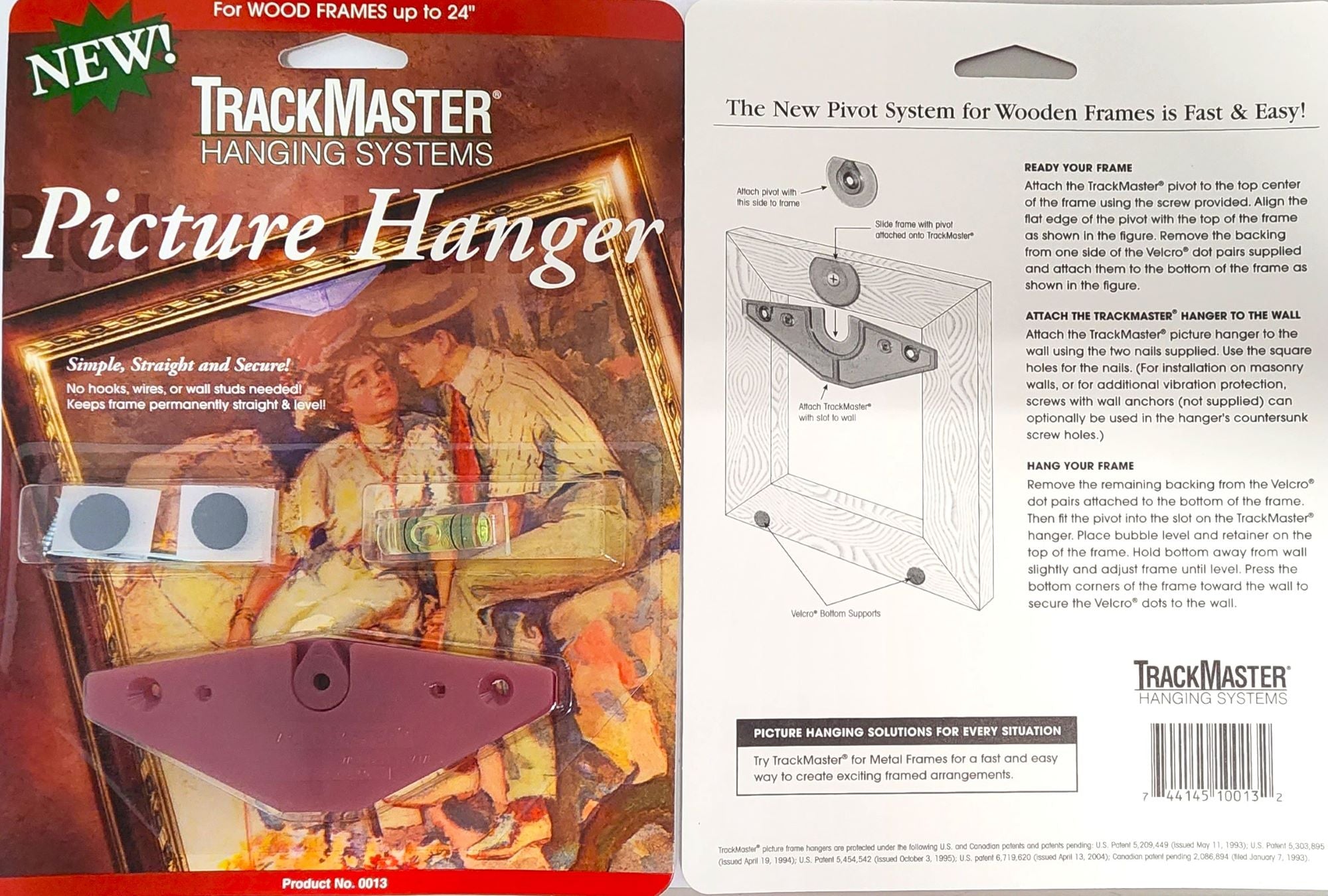 "NEW" TrackMaster® Pivot Picture Hanger Kit for Wood Frames