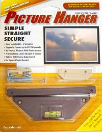The hanger is 5" wide and will accommodate frames 7" and up to 24” wide, supports 50 lbs